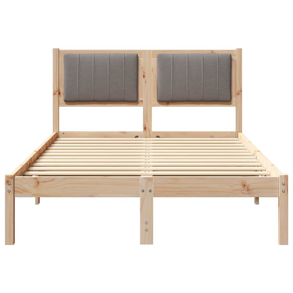 Bettgestell mit gepolstertem Kopfteil Taupe 120 x 200 cm