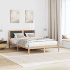 Bettgestell mit gepolstertem Kopfteil Dunkelgrau 140 x 190 cm