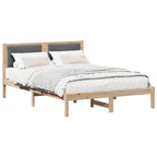 Bettgestell mit gepolstertem Kopfteil Dunkelgrau 140 x 190 cm
