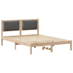 Bettgestell mit gepolstertem Kopfteil Dunkelgrau 135 x 190 cm