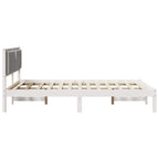 Bettgestell mit gepolstertem Kopfteil Hellgrau 135 x 190 cm