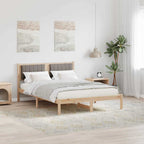 Bettgestell mit gepolstertem Kopfteil Taupe 120 x 190 cm