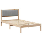 Bettgestell mit gepolstertem Kopfteil Hellgrau 100 x 200 cm