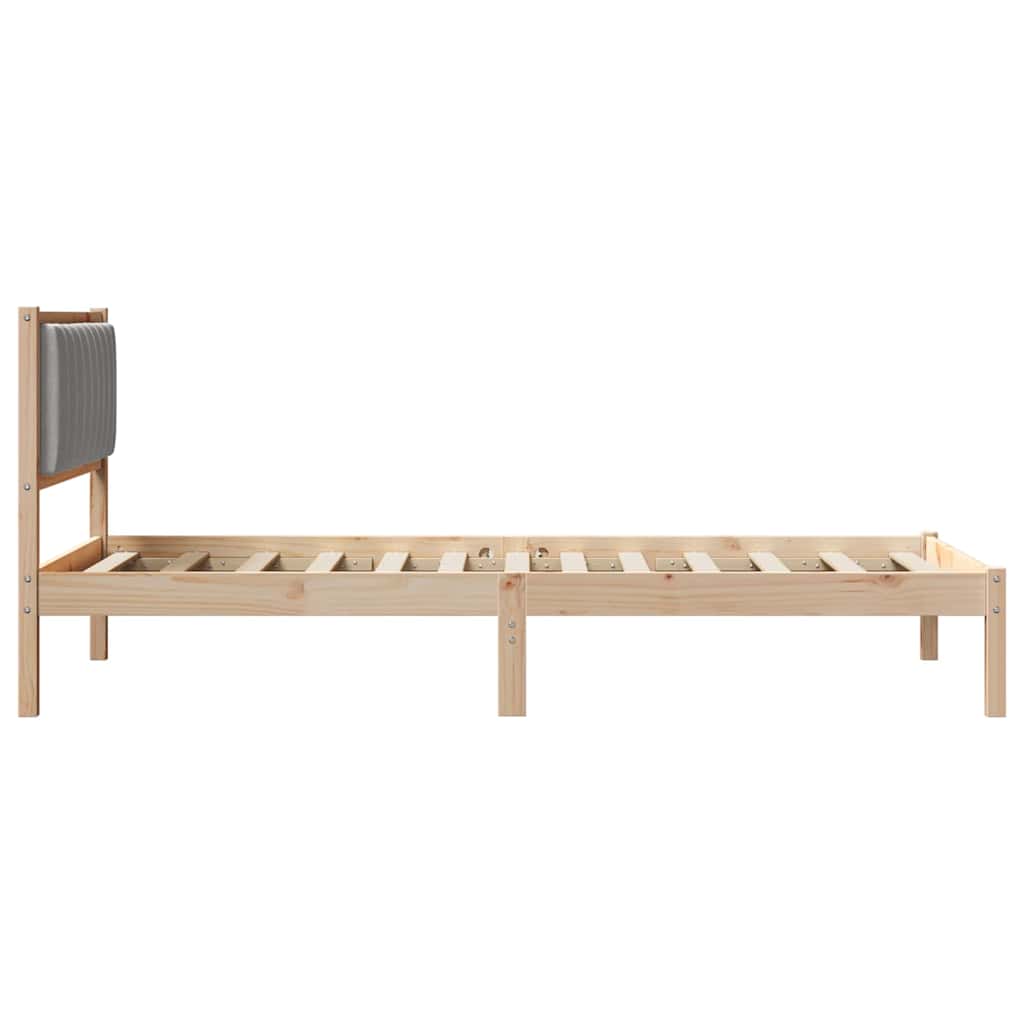 Bettgestell mit gepolstertem Kopfteil Hellgrau 100 x 200 cm