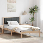 Bettgestell mit gepolstertem Kopfteil Dunkelgrau 100 x 200 cm