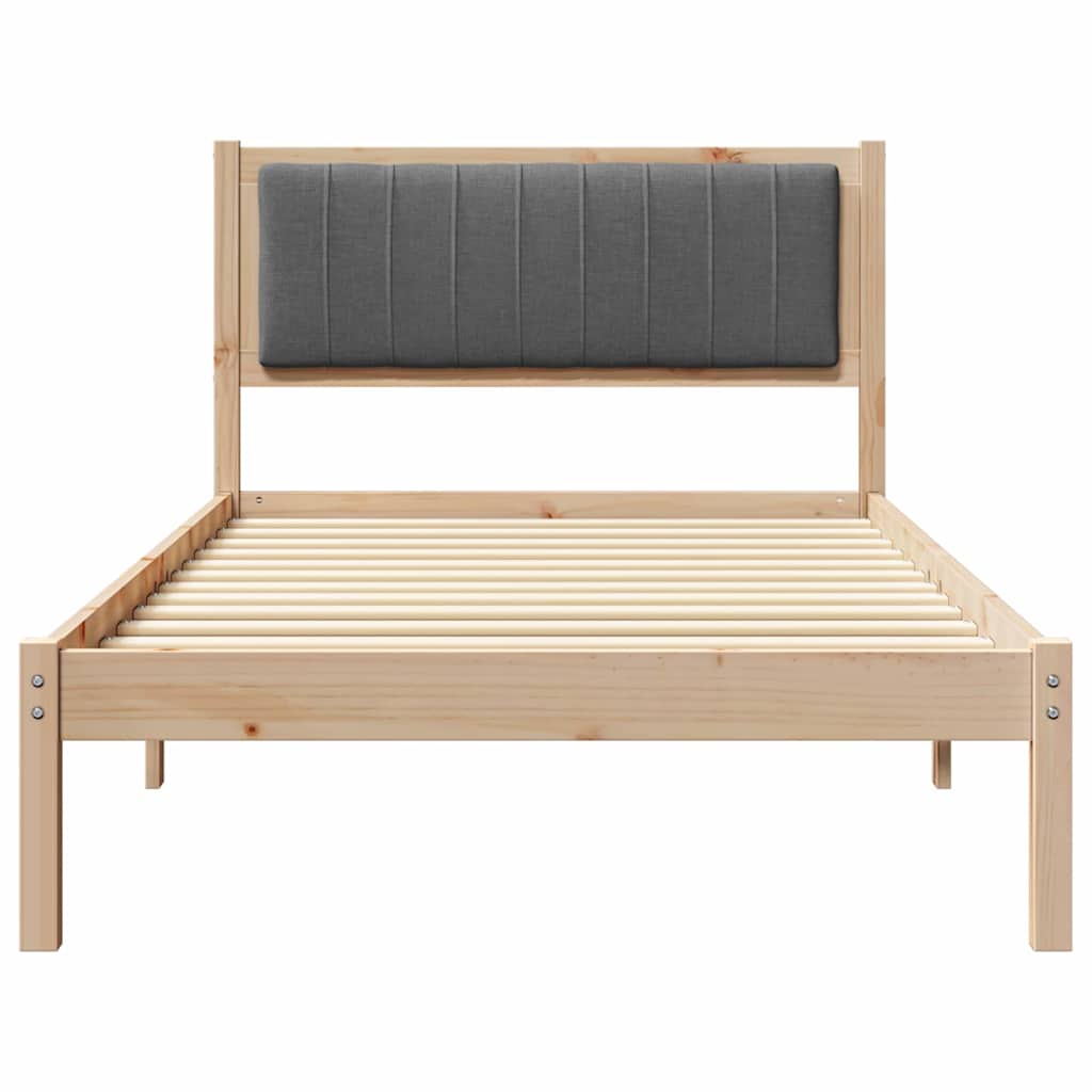 Bettgestell mit gepolstertem Kopfteil Dunkelgrau 100 x 200 cm