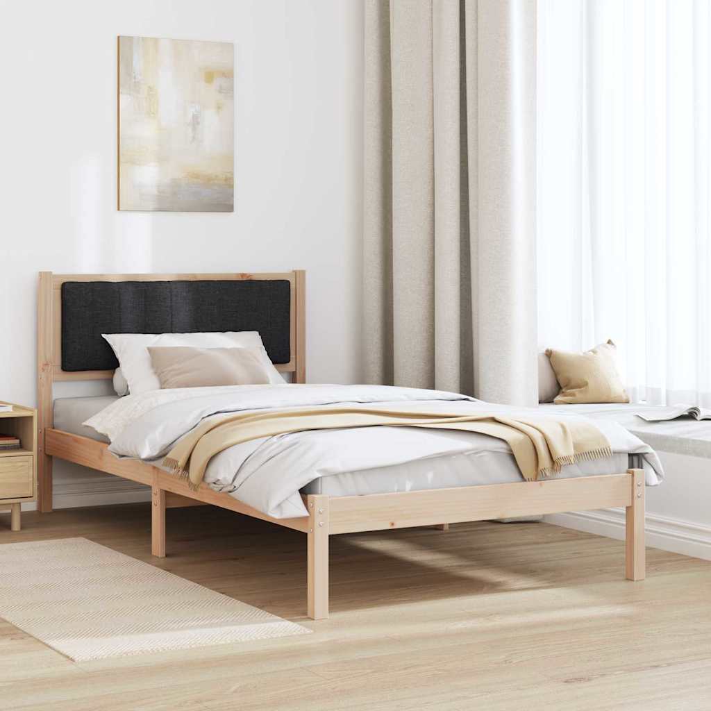 Bettgestell mit gepolstertem Kopfteil Schwarz 100 x 200 cm