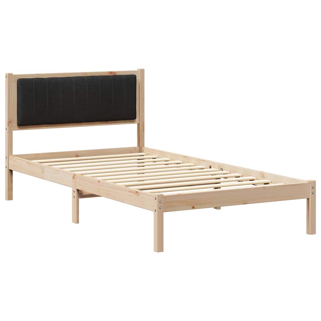Bettgestell mit gepolstertem Kopfteil Schwarz 100 x 200 cm