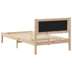 Bettgestell mit gepolstertem Kopfteil Schwarz 100 x 200 cm