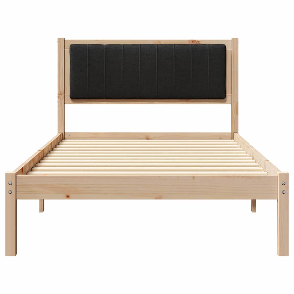 Bettgestell mit gepolstertem Kopfteil Schwarz 100 x 200 cm