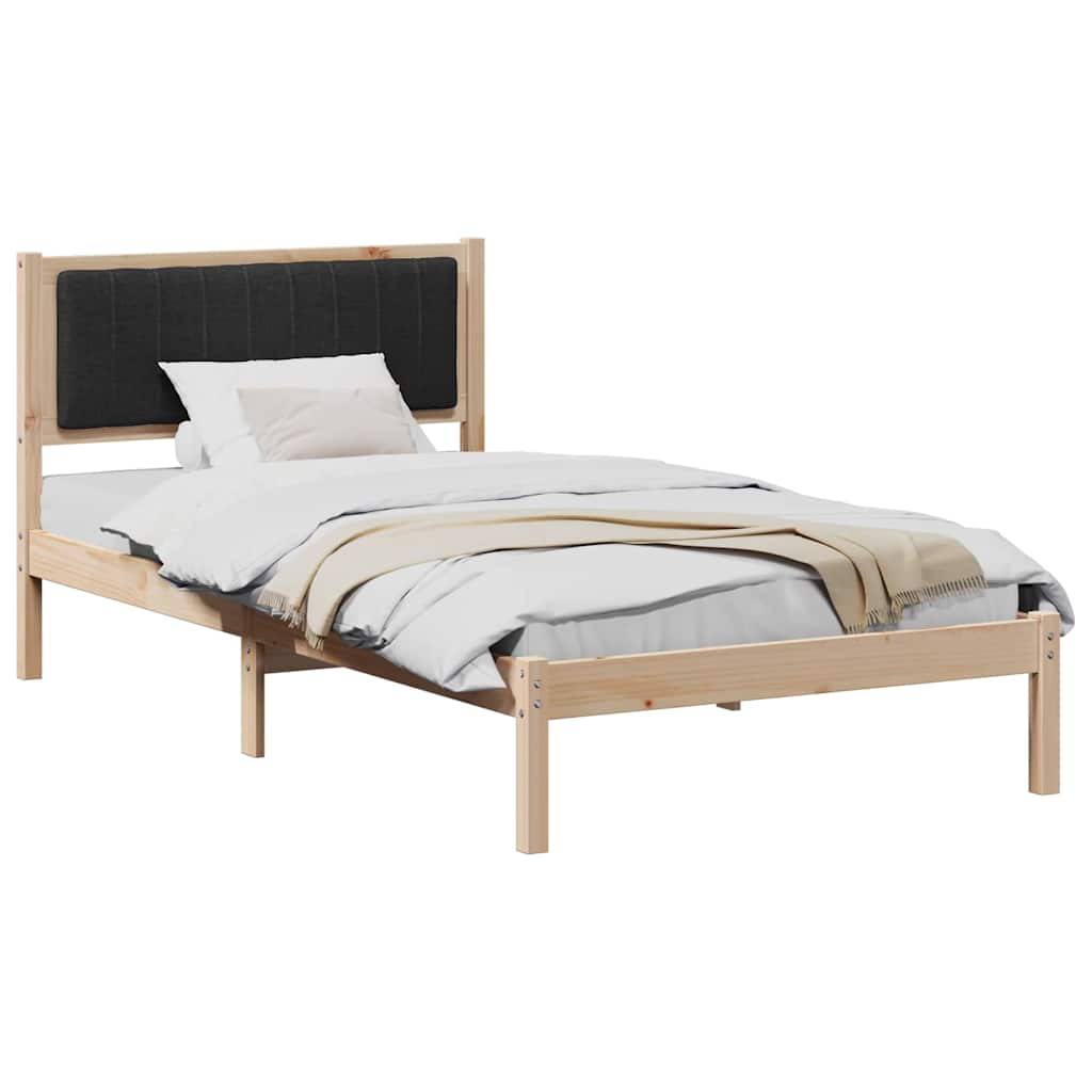 Bettgestell mit gepolstertem Kopfteil Schwarz 100 x 200 cm