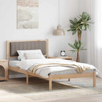 Bettgestell mit gepolstertem Kopfteil Taupe 100 x 200 cm