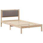 Bettgestell mit gepolstertem Kopfteil Taupe 100 x 200 cm