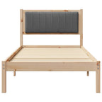 Bettgestell mit gepolstertem Kopfteil Dunkelgrau 90 x 200 cm