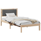 Bettgestell mit gepolstertem Kopfteil Dunkelgrau 90 x 200 cm