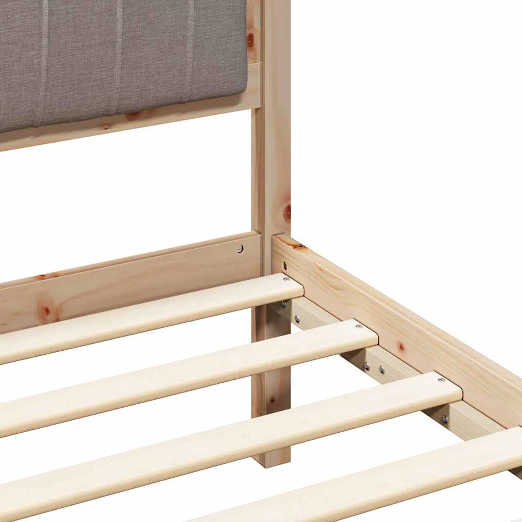 Bettgestell mit gepolstertem Kopfteil Taupe 90 x 200 cm