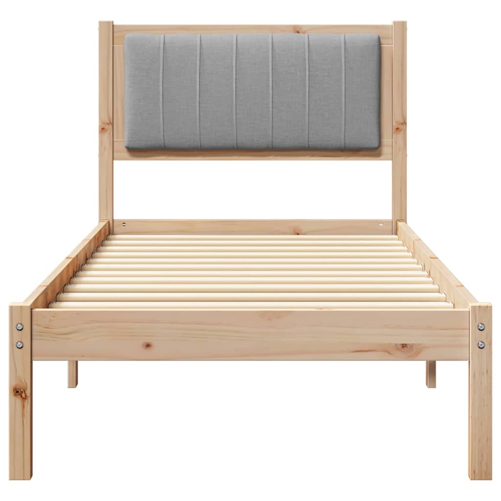 Bettgestell mit gepolstertem Kopfteil Hellgrau 80 x 200 cm