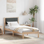 Bettgestell mit gepolstertem Kopfteil Dunkelgrau 80 x 200 cm