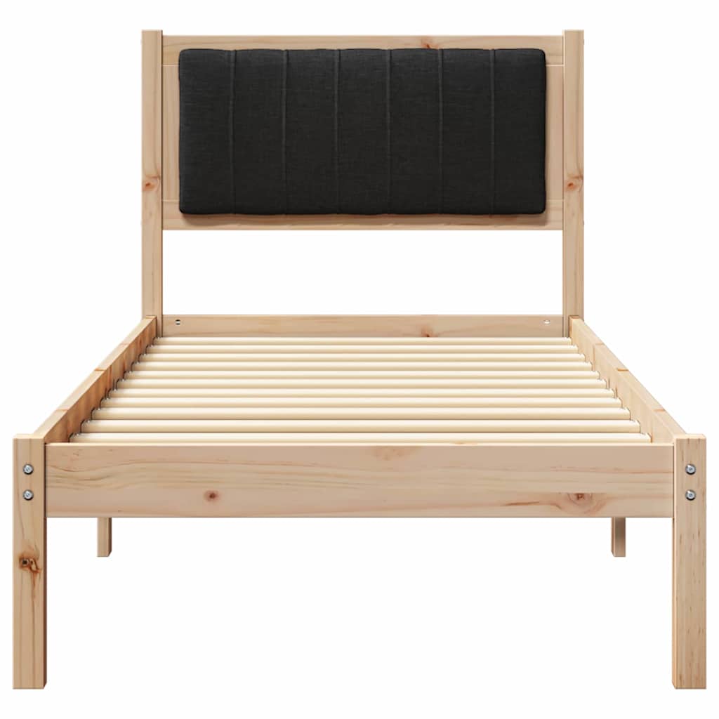 Bettgestell mit gepolstertem Kopfteil Schwarz 80 x 200 cm