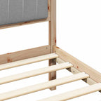 Bettgestell mit gepolstertem Kopfteil Hellgrau 90 x 190 cm