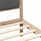 Bettgestell mit gepolstertem Kopfteil Dunkelgrau 90 x 190 cm