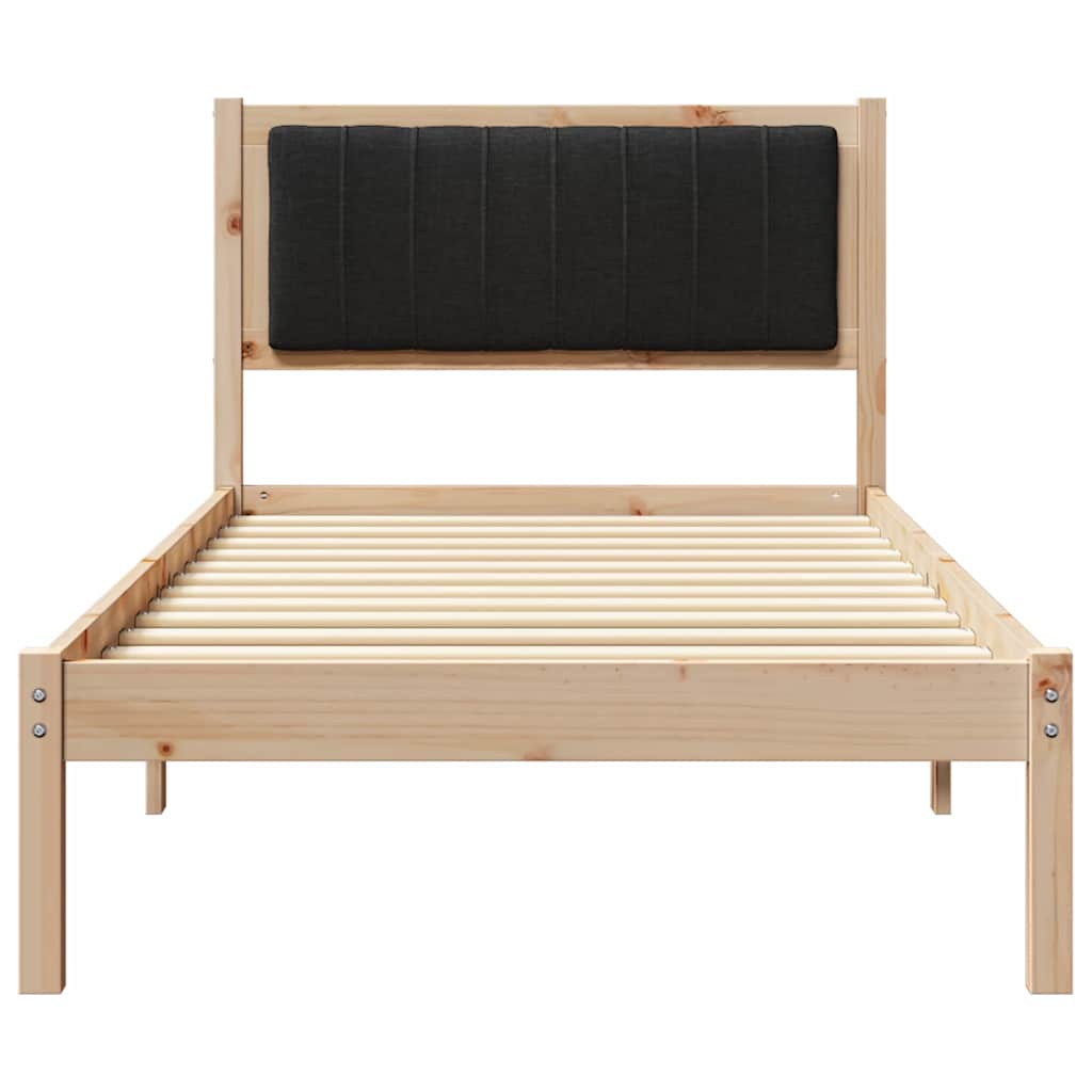 Bettgestell mit gepolstertem Kopfteil Schwarz 90 x 190 cm