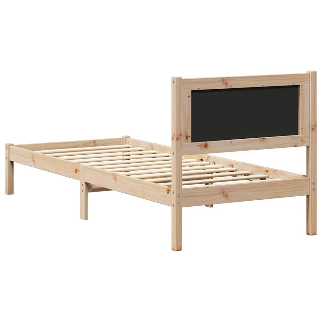 Bettgestell mit gepolstertem Kopfteil Hellgrau 75 x 190 cm