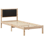 Bettgestell mit gepolstertem Kopfteil Schwarz 75 x 190 cm