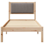Bettgestell mit gepolstertem Kopfteil Taupe 75 x 190 cm