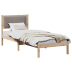 Bettgestell mit gepolstertem Kopfteil Taupe 75 x 190 cm