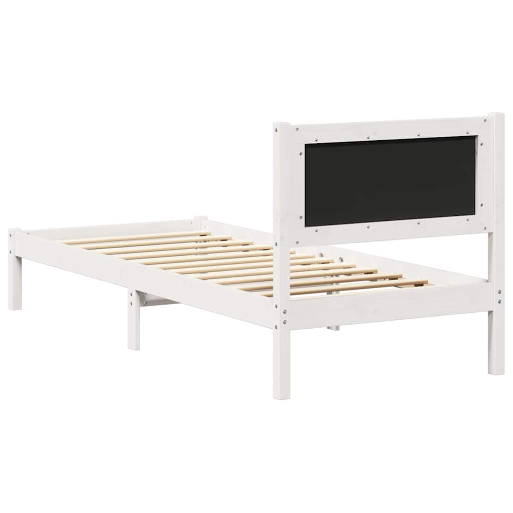 Bettgestell mit gepolstertem Kopfteil Hellgrau 75 x 190 cm