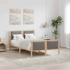 Bettrahmen mit Kopfteil Taupe 120 x 200 cm Stoff