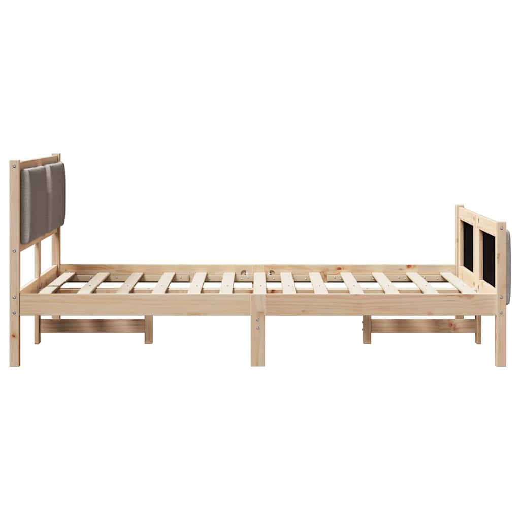 Bettrahmen mit Kopfteil Taupe 120 x 200 cm Stoff
