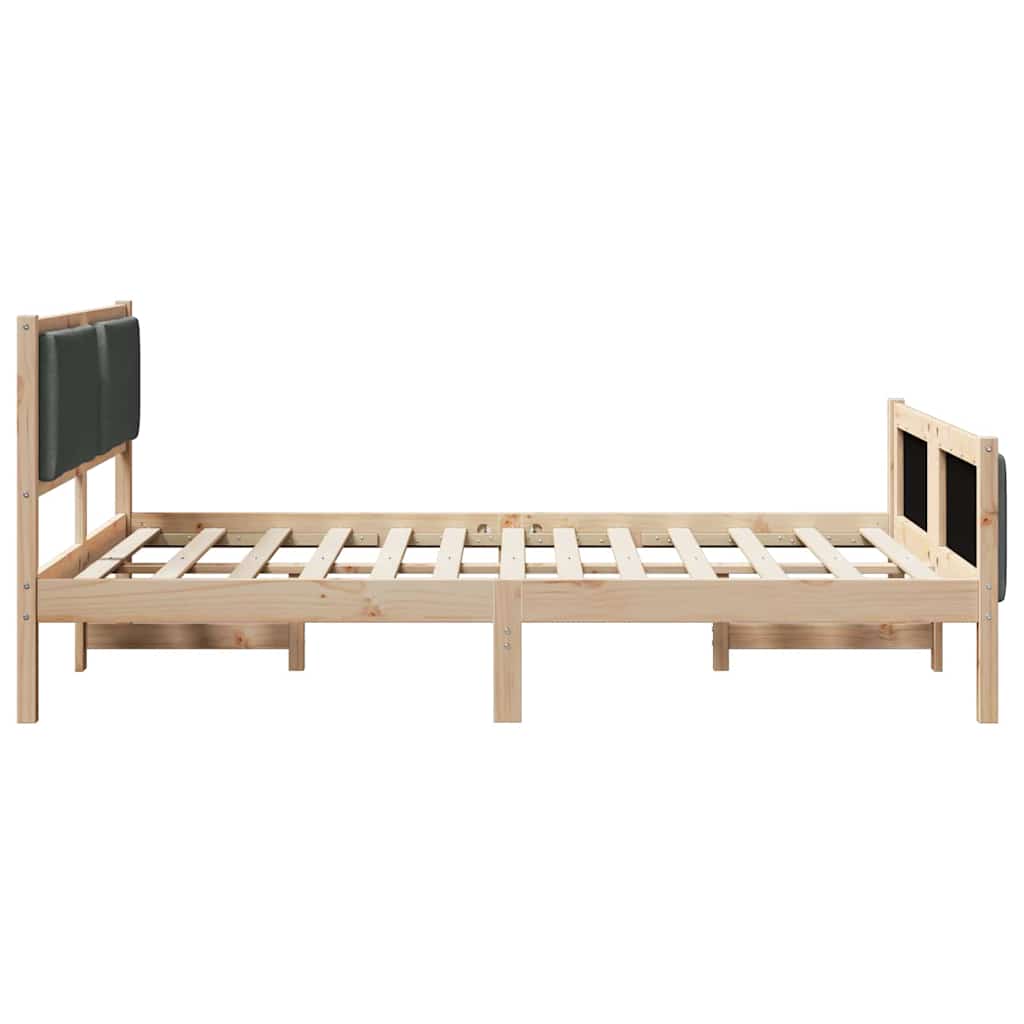 Bettrahmen mit Kopfteil Dunkelgrau 135 x 190 cm Stoff