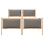 Bettrahmen mit Kopfteil Taupe 135 x 190 cm Stoff