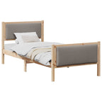 Bettrahmen mit Kopfteil Taupe 100 x 200 cm Stoff