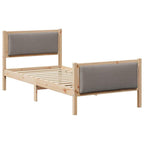 Bettrahmen mit Kopfteil Taupe 90 x 200 cm Stoff