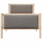 Bettrahmen mit Kopfteil Taupe 90 x 200 cm Stoff