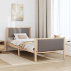 Bettrahmen mit Kopfteil Taupe 90 x 190 cm Stoff