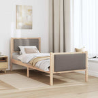 Bettrahmen mit Kopfteil Taupe 75 x 190 cm Stoff