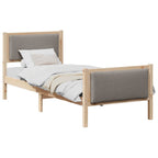 Bettrahmen mit Kopfteil Taupe 75 x 190 cm Stoff