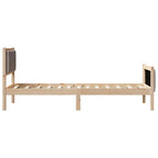 Bettrahmen mit Kopfteil Taupe 75 x 190 cm Stoff