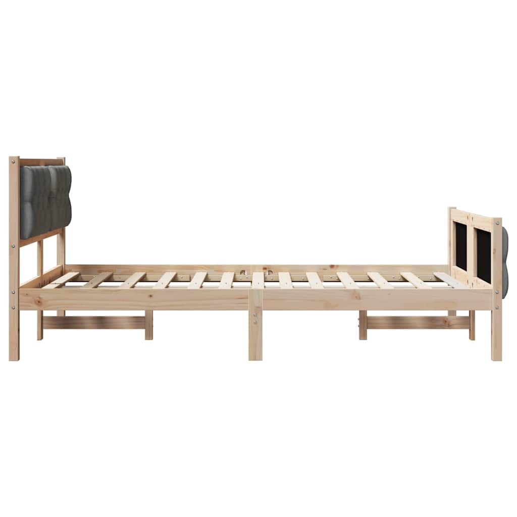 Bettrahmen Dunkelgrau 120 x 200 cm Massives Kiefernholz