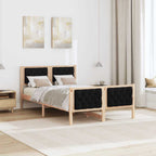 Bettrahmen Schwarz 120 x 200 cm Massives Kiefernholz