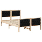 Bettrahmen Schwarz 120 x 200 cm Massives Kiefernholz