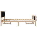 Bettrahmen Schwarz 120 x 200 cm Massives Kiefernholz