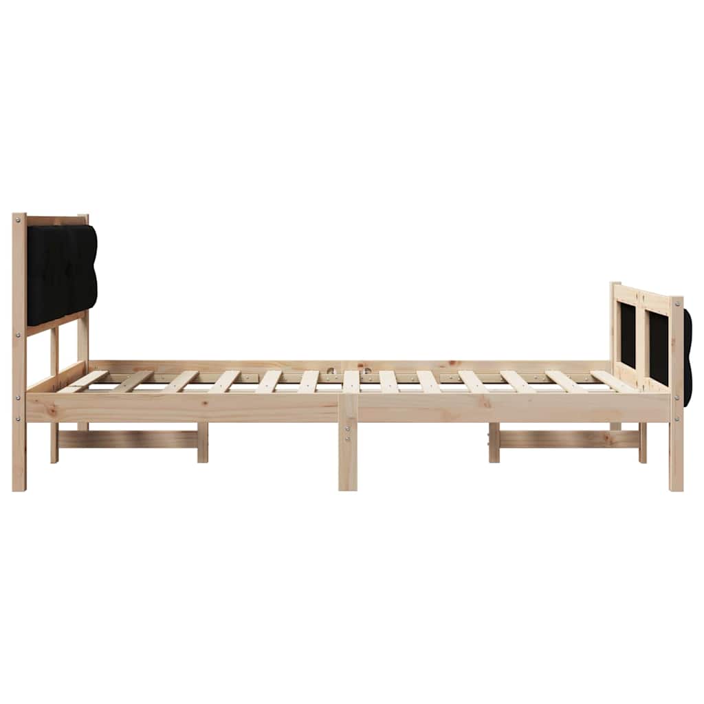 Bettrahmen Schwarz 120 x 200 cm Massives Kiefernholz