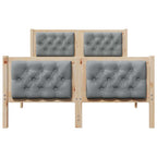 Bettrahmen Hellgrau 135 x 190 cm Massives Kiefernholz