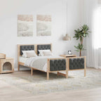 Bettrahmen Dunkelgrau 135 x 190 cm Massives Kiefernholz