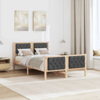 Bettrahmen Dunkelgrau 135 x 190 cm Massives Kiefernholz